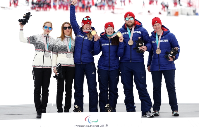 British Para skiiers celebrate in PyeongChang