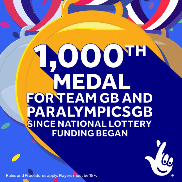 1000th medal for Team GB and ParalympicsGB since National Lottery funding began