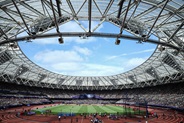 The general view shows London Stadium during the IAAF Diamond League athletics competition in London on July 18, 2026