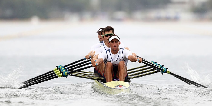 Mens Quad Scull rowing race