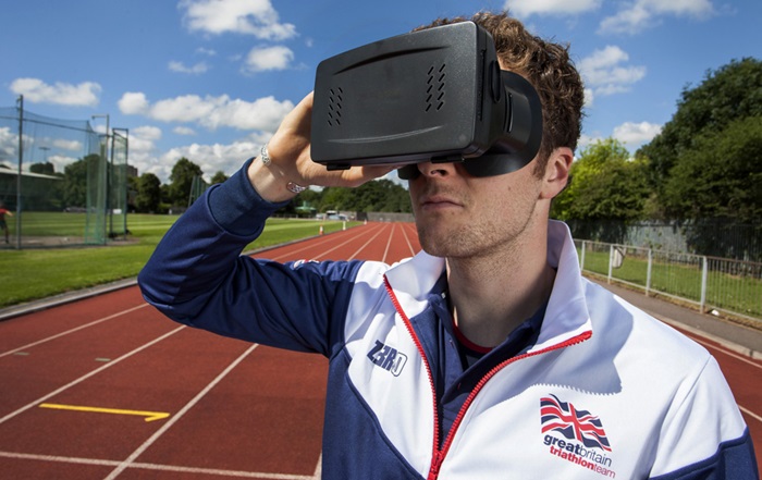 Person wearing VR headset