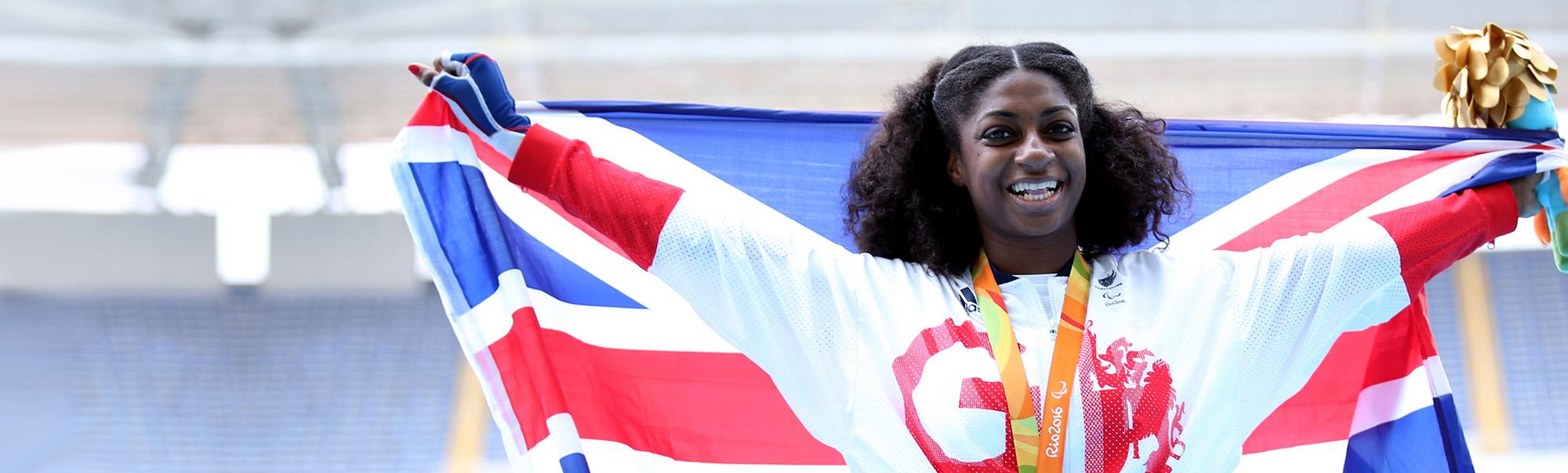 British athlete Kadeena Cox celebrates