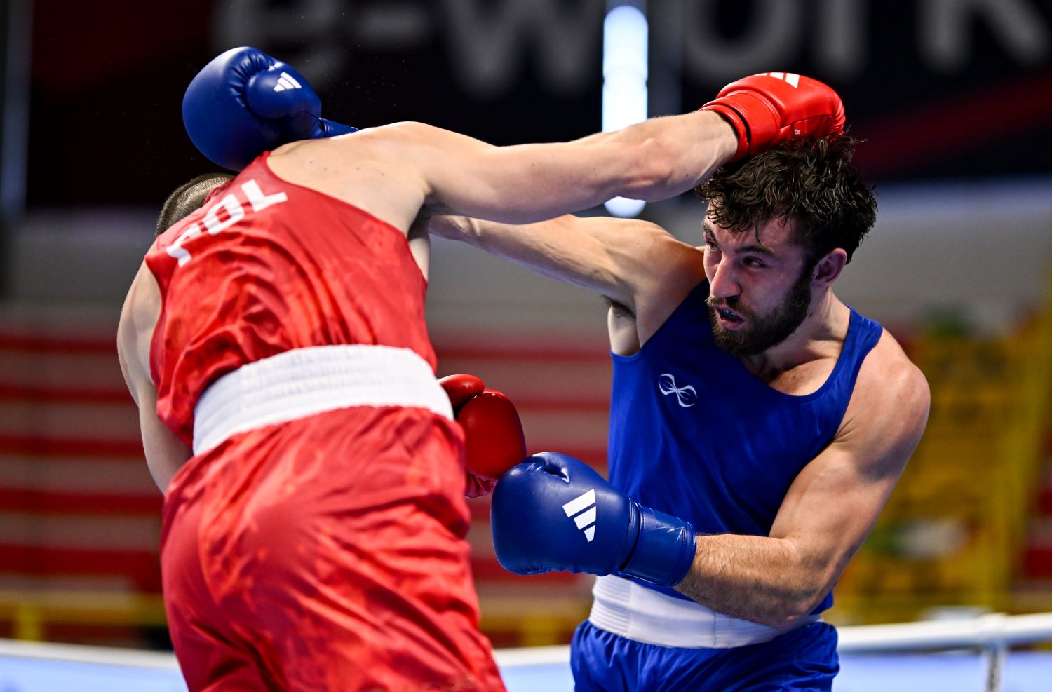 Patrick Brown of Great Britain during their Men's 92kg Quarterfinals bout during day nine at the Paris 2024 Olympic Boxing Qualification Tournament at E-Work Arena in Busto Arsizio, Italy. 