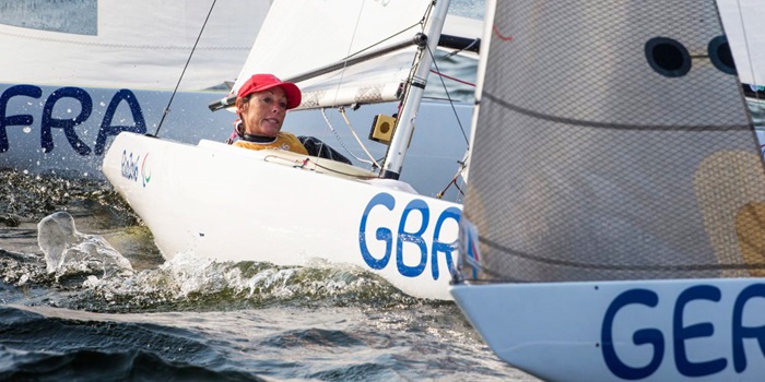 Athlete competing in para sailing