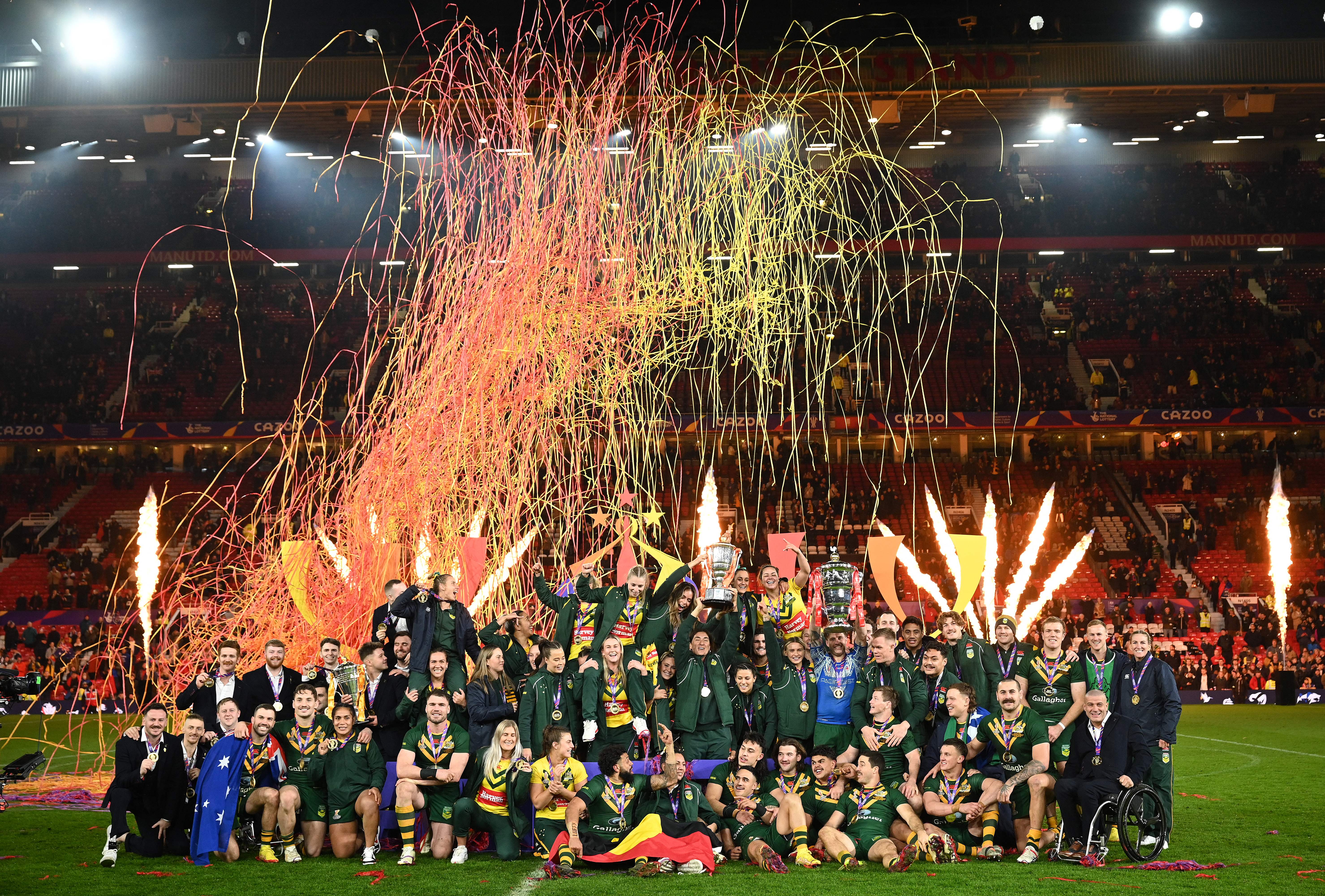 trophy lift on the field of play