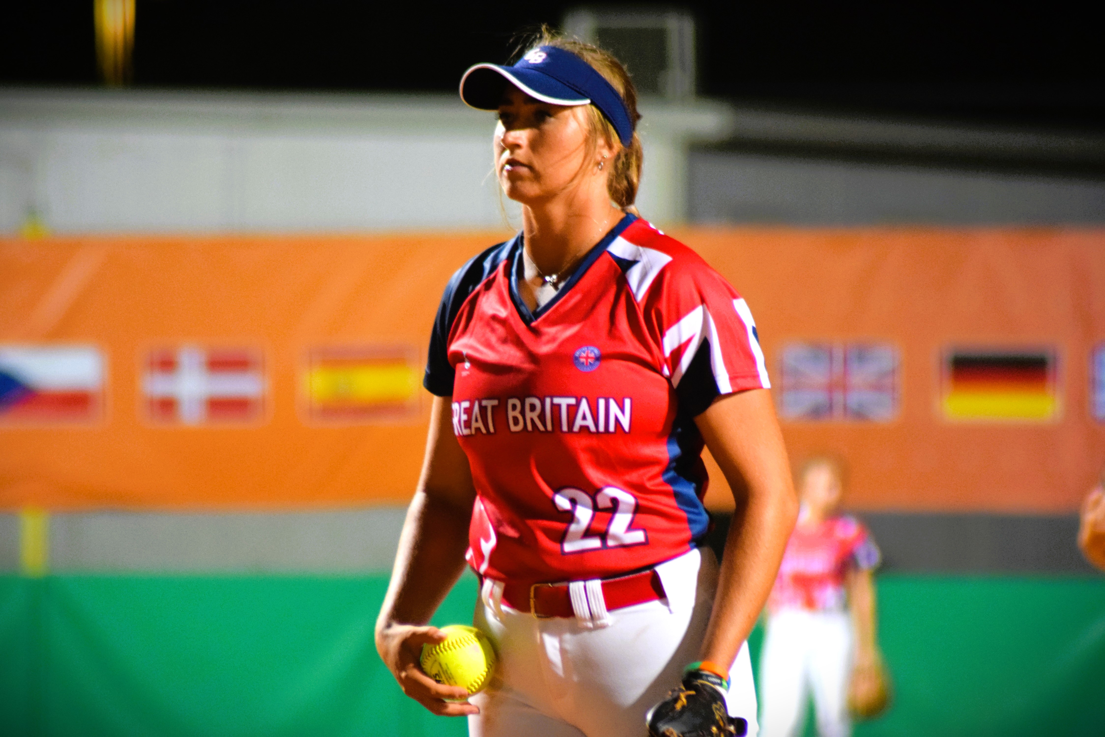 Athlete taking part in a Softball match