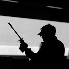 Outline of British athlete in action