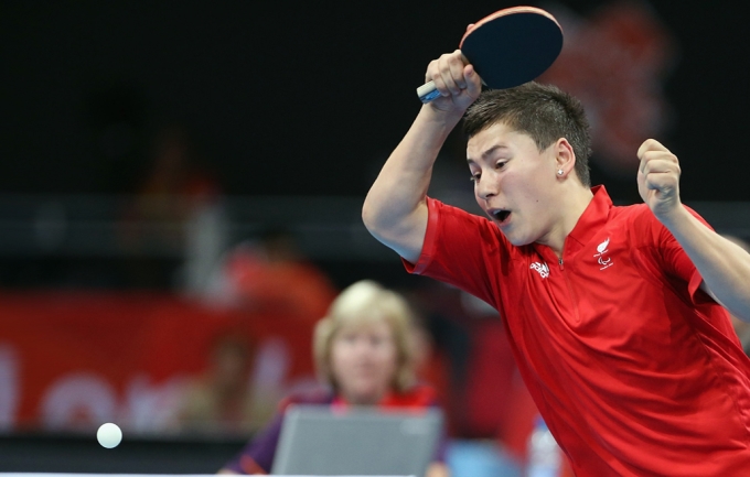 British para table tennis player in action
