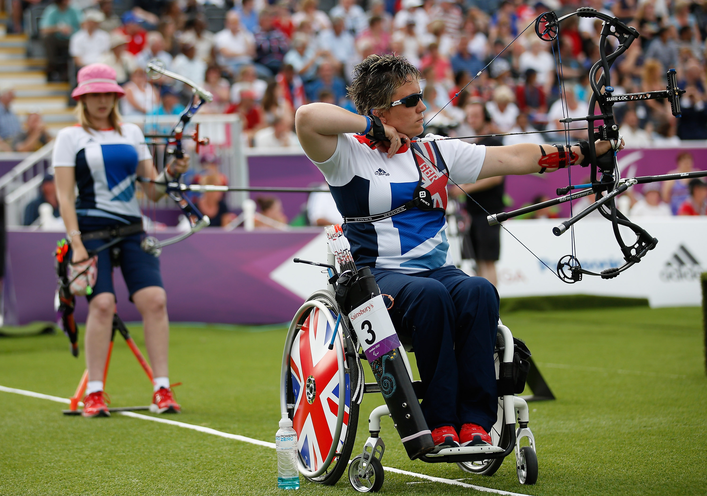 British Wheelchair Archer in action