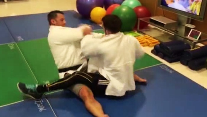 Judo athlete in training