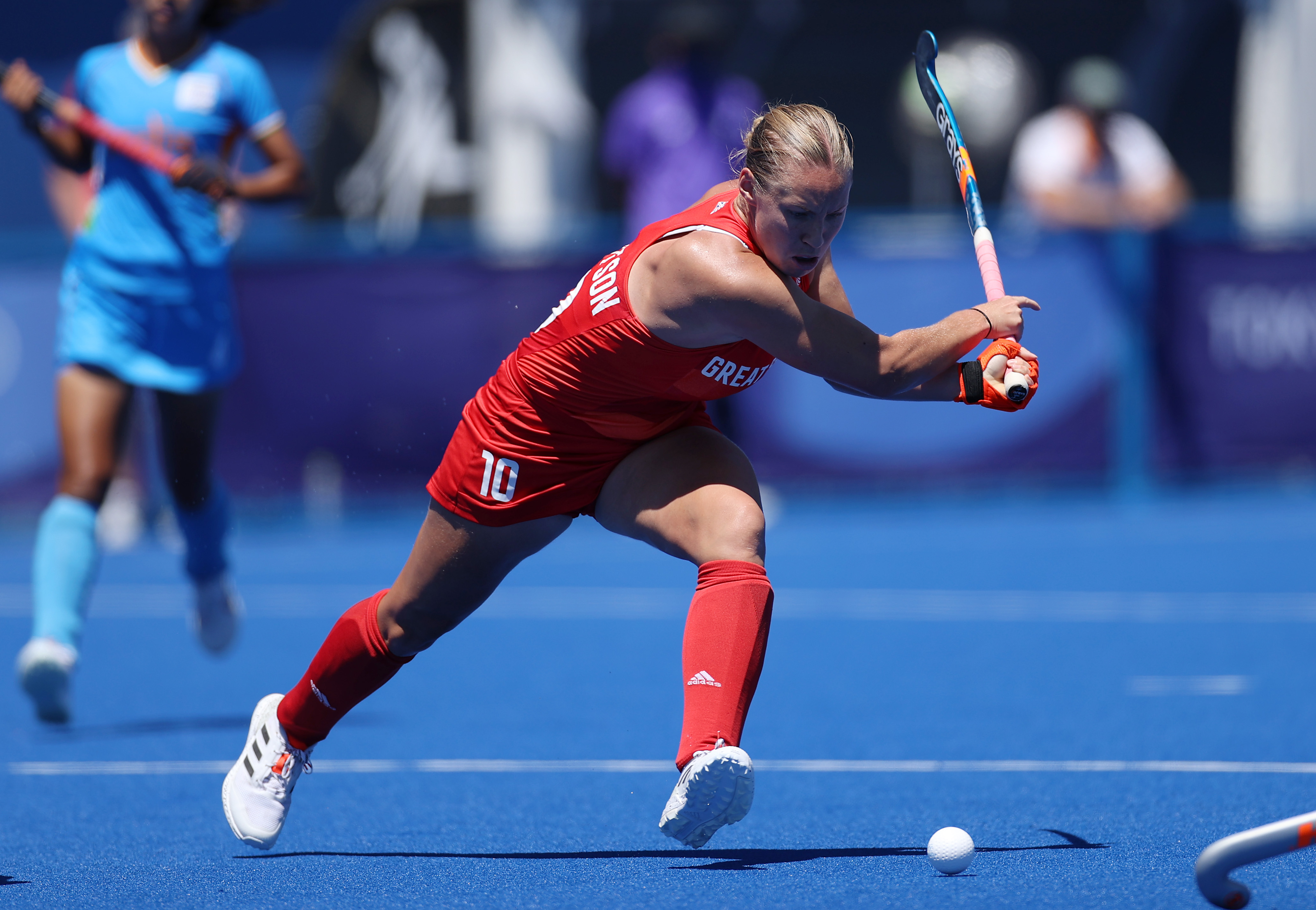 The women's hockey team in action at Tokyo 2020