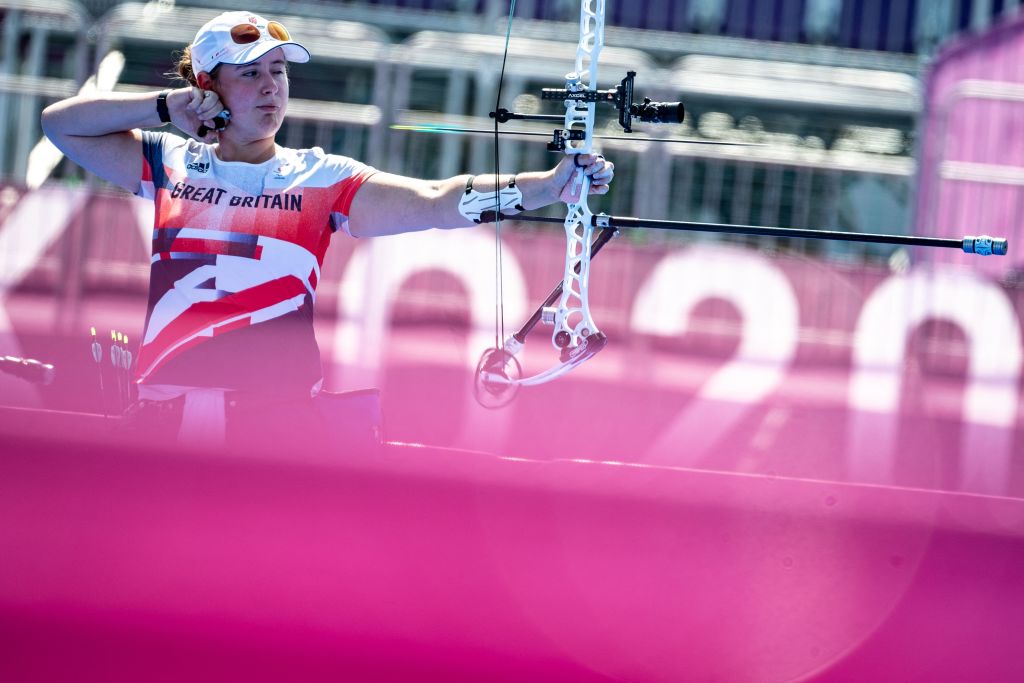 Phoebe Paterson Pine competes in the womens individual compound at Tokyo Paralympic Games