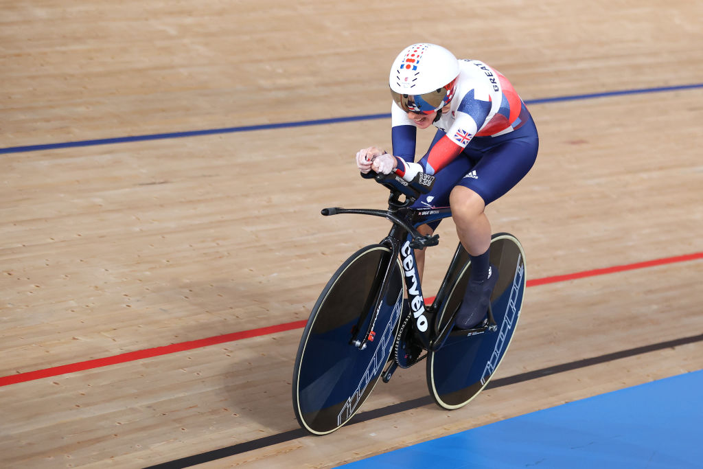 GB rider at the Tokyo Paralympics in the velodrome