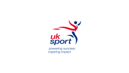 UK Sport logo, with strapline underneath reading, powering success, inspiring impact.