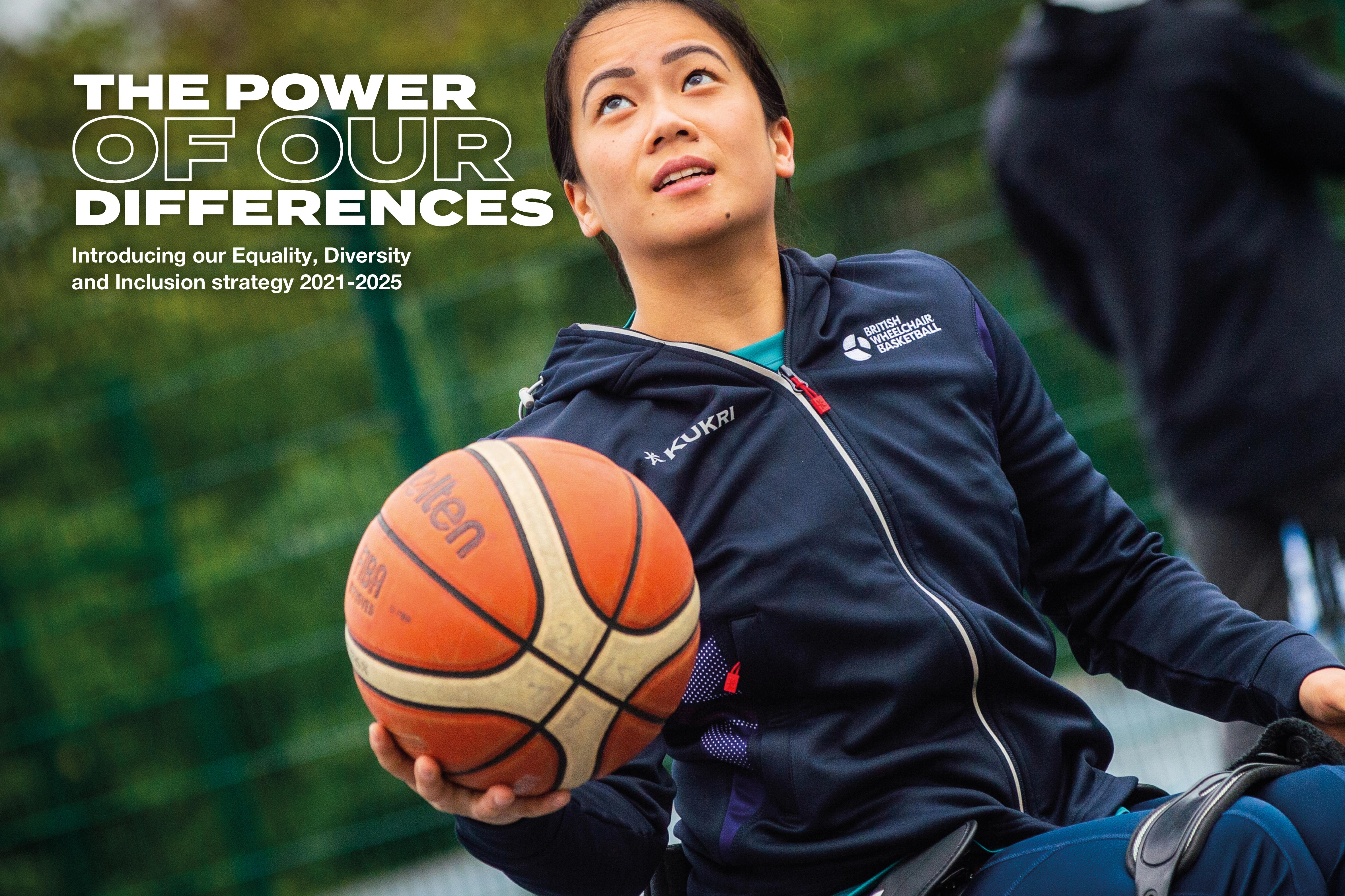 wheelchair athlete, Joy looking up ready to shoot