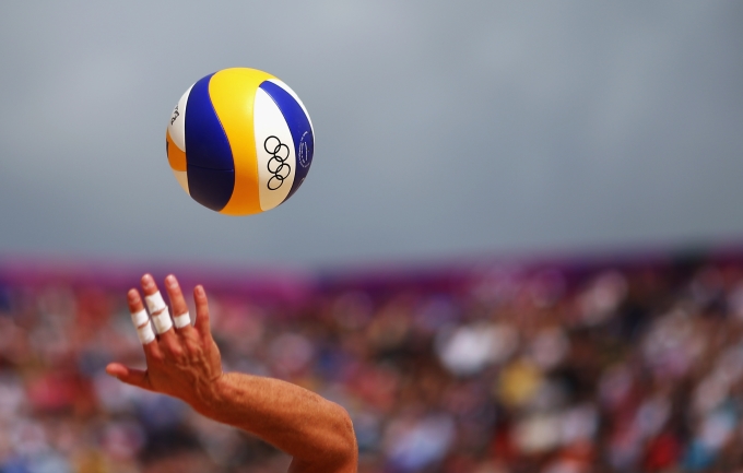 Volleyball and hand