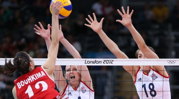 British volleyball athletes in action