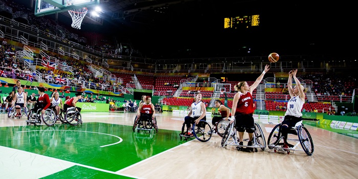 Wheelchair basketball match
